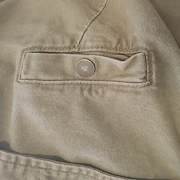 matty m army style cargo jacket long pockets zipper front cargo army style green - Picture 10 of 15